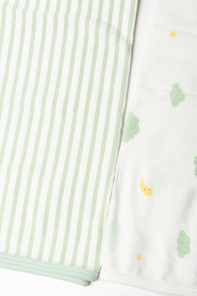 2 Pack Receiver Blankets Green (1)