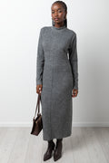 Long Sleeve Bodycon Dress Grey