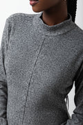 Long Sleeve Bodycon Dress Grey (3)