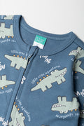 Crocodile Babygrow Teal (1)