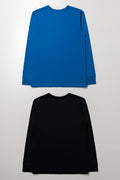 2 Pack Digital Space Long Sleeve T-Shirts Black And Blue (2)