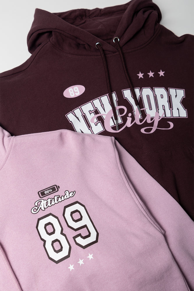 2 Pack New York Hoodies Pink And Brown (1)