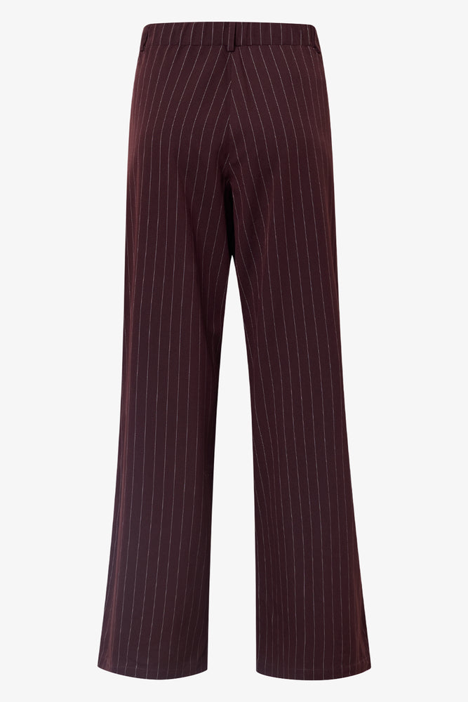 Pinstripe Pull On Pants Burgundy (1)