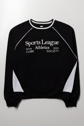 Crew Neck Tracktop Black