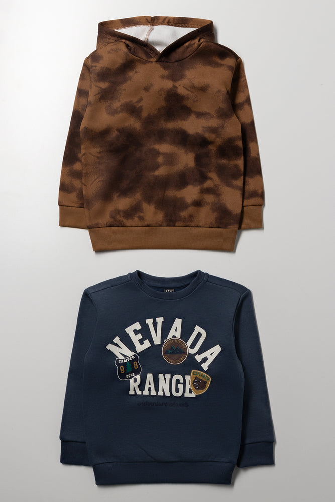 2 Pack Tie Dye Tracktops Brown And Blue