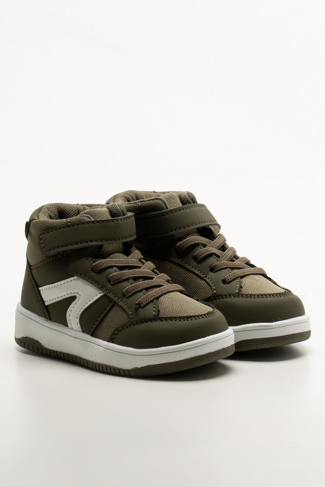 Contrast High Top Sneakers Green