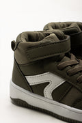 Contrast High Top Sneakers Green (3)