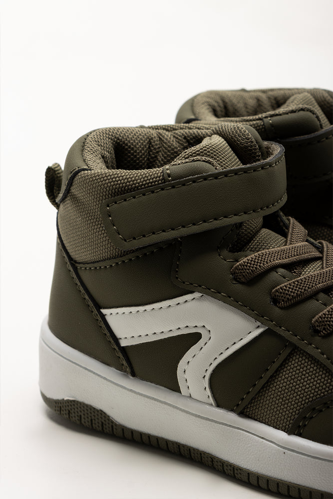 Contrast High Top Sneakers Green (3)