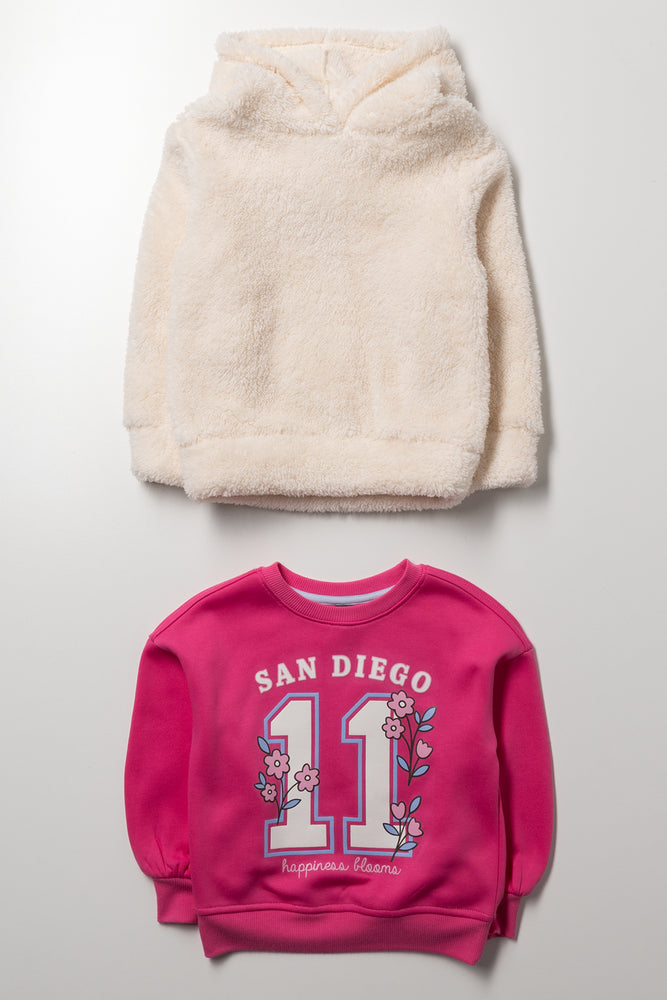 2 Pack Tracktops Pink And Cream