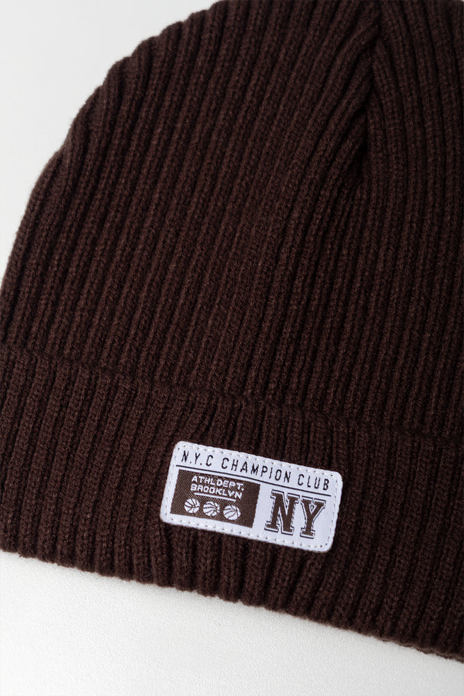 Rib Beanie Brown (1)