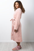 Zebra Textured Fleece Gown Pink (1)