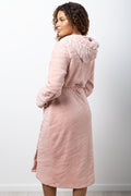 Zebra Textured Fleece Gown Pink (2)