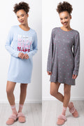 Naps Are My Love Language 2 Pack Long Sleeve Sleepshirts Blue