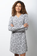 Animal Print Sleepshirt Grey