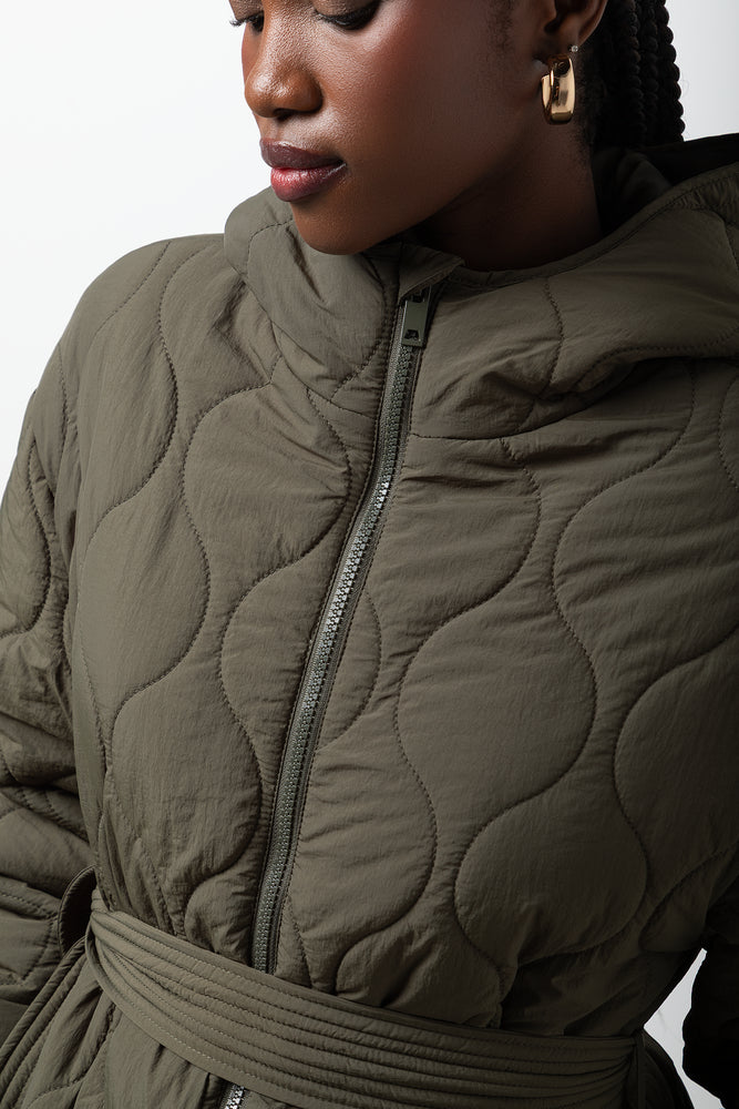 Quilted Puffer Jacket Green (3)