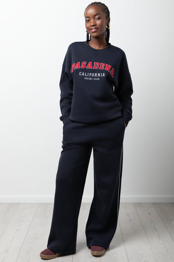 Wide Leg Jogger Trackpants Navy