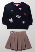 Hello Kitty Skirt Set Navy