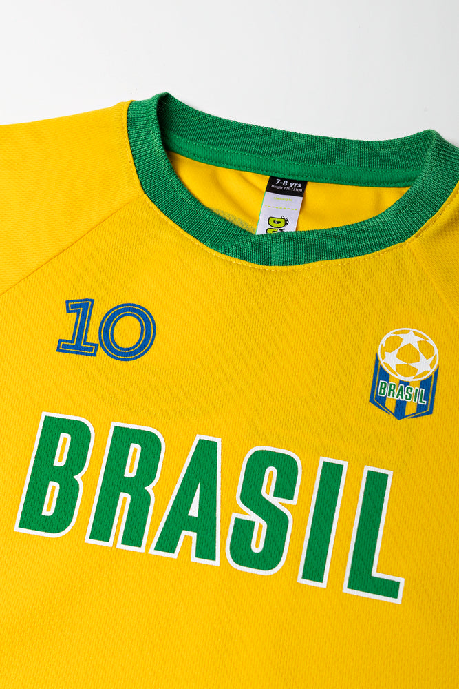Younger Boys Yellow Brazil Soccer T-Shirt (1)
