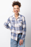 Check Long Sleeve Shirt Blue And Cream
