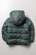 Heart Puffer Jacket Green (2)