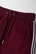 Wide Leg Trackpants With Side Tape Burgundy (1)