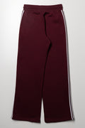 Wide Leg Trackpants With Side Tape Burgundy (2)