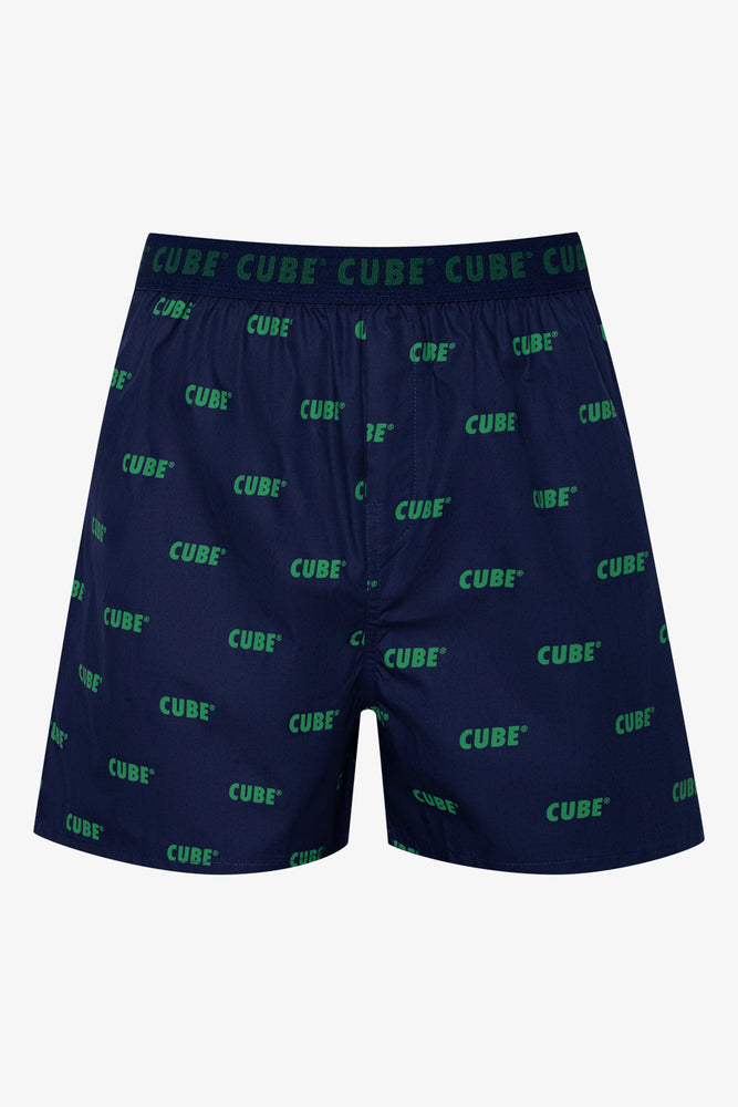 3 Pack Woven Boxers Green And Navy (3)