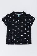 Black Safari Print Shirt