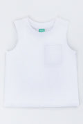 White Basic Pocket Vest