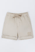 Stone Poplin Roll Cuff Shorts