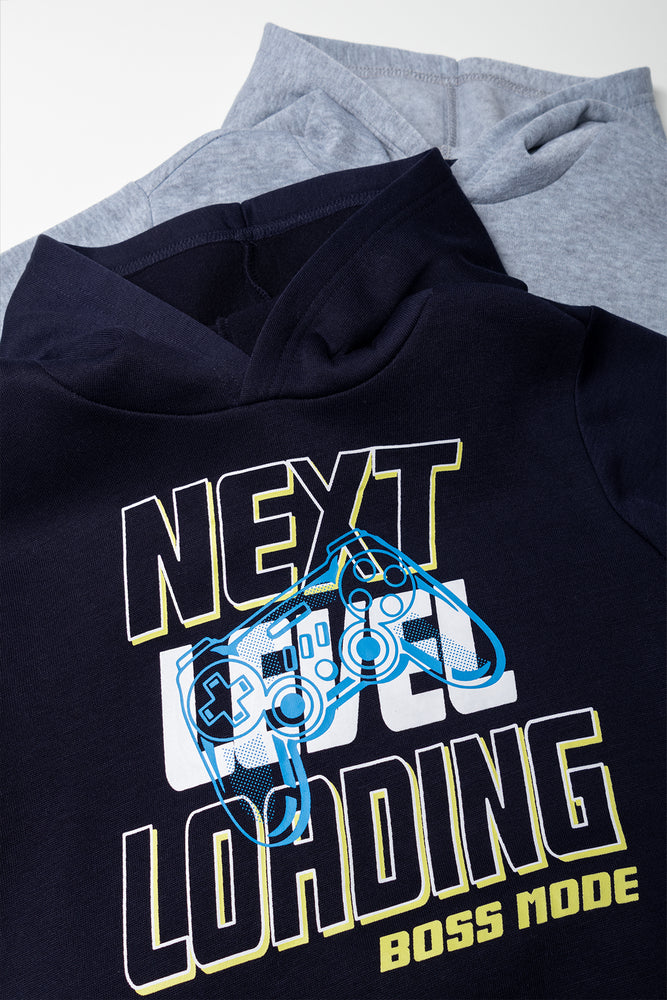 2 Pack Hooded Tracktops Grey & Navy (1)