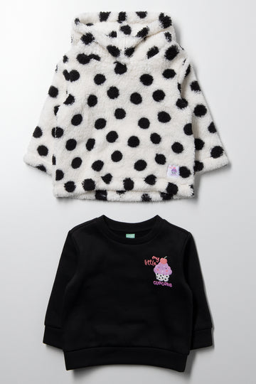 2 Pack Crewneck & Hoodie Black & White