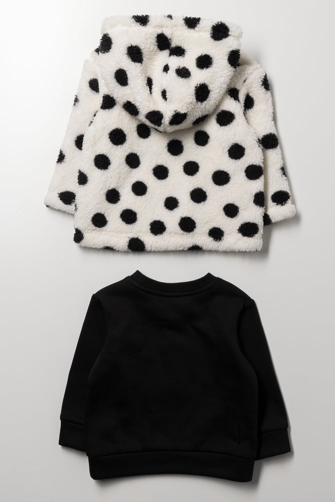 2 Pack Crewneck & Hoodie Black & White (2)