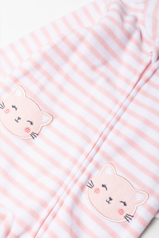 Stripe Babygrow Pink And White (1)