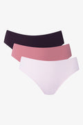 3  Pack Brazilian Panties Light Pink, Rose & Brown