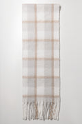 Check Knit Scarf Natural & Grey