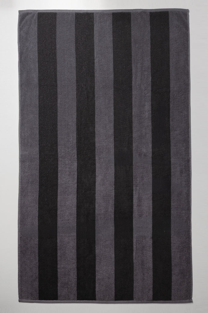 2 Tone Stripe Bath Sheet Grey