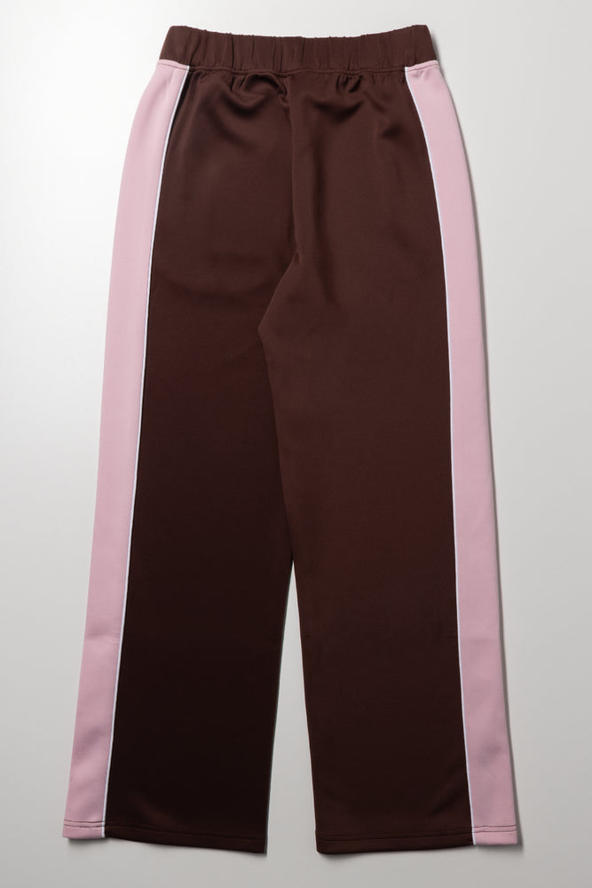 Minnie Mouse Piping Wide Leg Trackpants Brown (2)