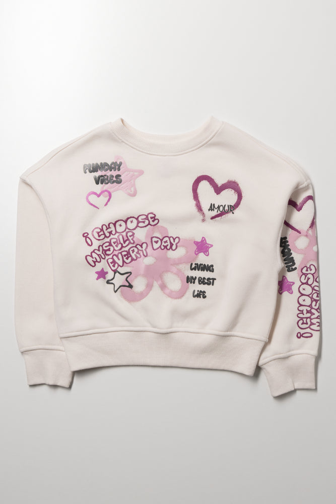 Grafitti Crew Neck Tracktop Cream
