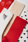 5 Pack Bow Socks Red (1)