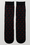Sheer Hearts Socks Black