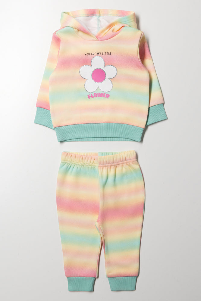 Hooded Ombre Flower Tracksuit Multicolour