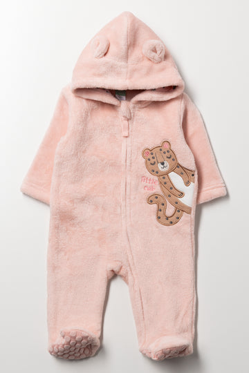 Fleece Babygrow Pink