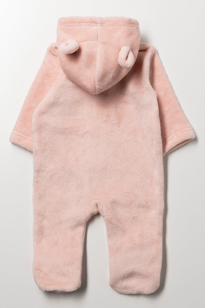 Fleece Babygrow Pink (4)