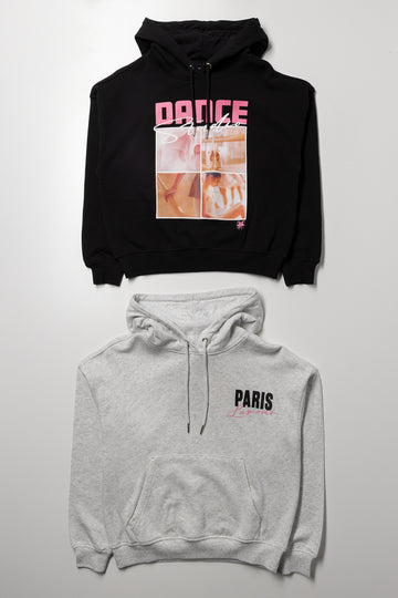 2 Pack Dance Hoodies Black And Grey