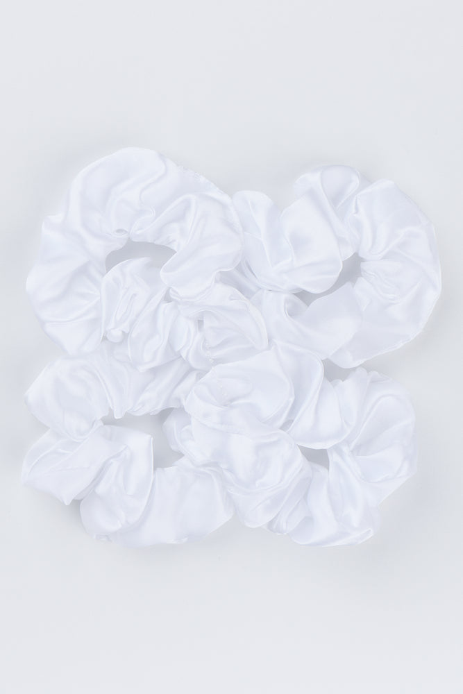 4 Pack Silky Scrunchies White (1)