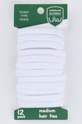 12 Pack Medium Hair Rings White
