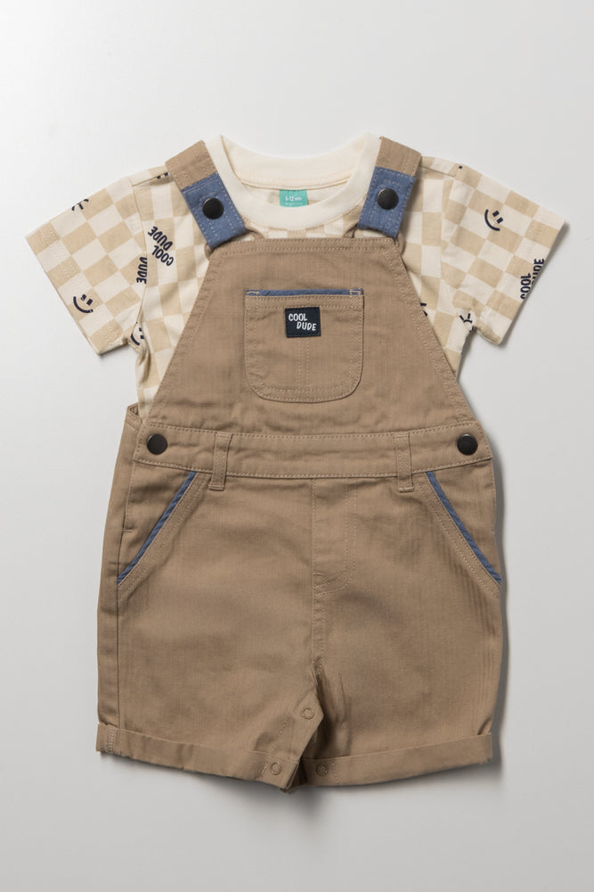 Relaxed Dungaree Set Tan