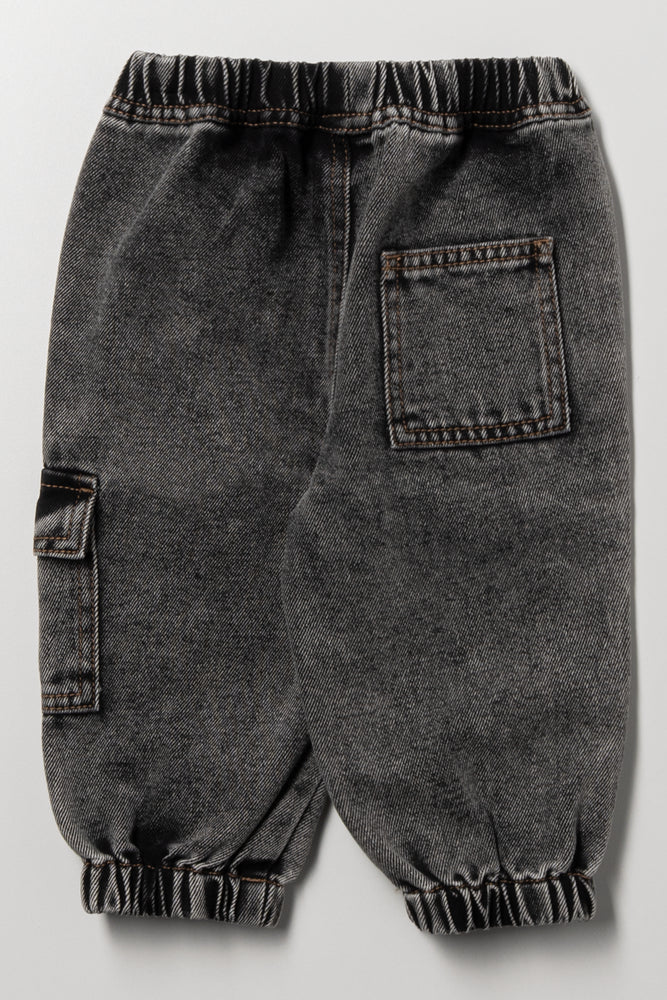Cargo Denim Jeans Grey (2)