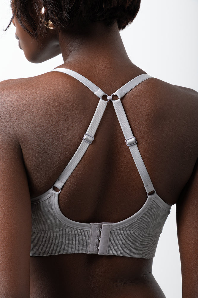 Animal Print Seamfree Bralette Grey (3)